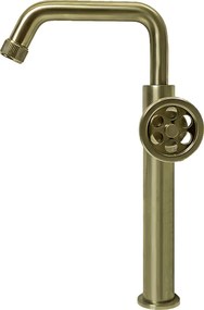 Indus bateria umywalkowa wysoki wykonanie szczotkowane złoto