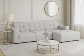 Narożnik prawostronny Bergamo A – tkanina Raven 6 jasnoszara, 284×166×70 cm