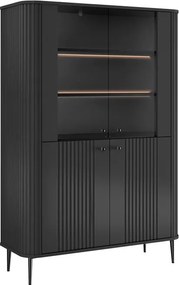 Witryna Vesper 103 cm czterodrzwiowa - czarny / czarne nogi
