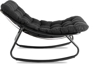Fotel Bujany Wypoczynkowy AURORA na Płozach Czarny Nowoczesny