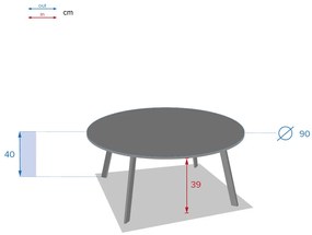 Stolik ogrodowy metalowy SAONA, Ø 90 cm