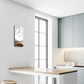 Zegar Szklany Pionowy Natura Fale linie brązowy