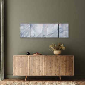 Obraz - Niebieskie kwiaty na ścianie (170x50 cm)