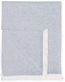 Niebieski pled z domieszką bawełny Euromant Summer Linen, 140x180 cm