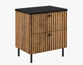 Szafka łazienkowa stojąca z blatem 60, dąb craft złoty + blat czarny, uchwyty w trzech kolorach, nogi czarne, 60 x 44,4 x 73,6 cm