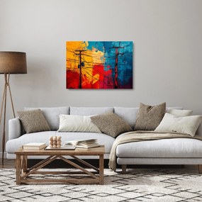 Obraz na szkle - Abstrakcyjne linie elektryczne (70x50 cm)