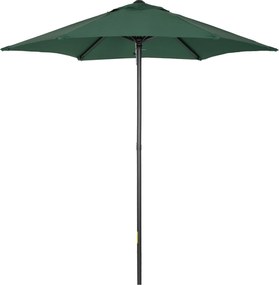 Outsunny Parasol Ø196 cm z funkcją nachylenia, sześciokątny Parasol balkonowy dla plaży i ogrodu, Zielony