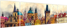 Obraz - Jesień w malowanym mieście (170x50 cm)