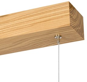Lampa wisząca LED 100 cm z drewna jesionowego w stylu rustykalnym L100