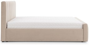 Łóżko sypialniane Nicole 140x200 z pojemnikiem - beżowy welur Velluto 2