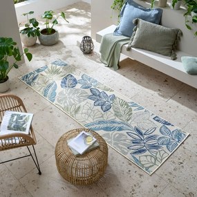 Zielono-niebieski dywan odpowiedni na zewnątrz 80x230 cm Bella Leaf – Flair Rugs
