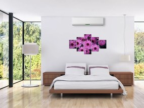 Obraz różowych kwiatów (125x70 cm)