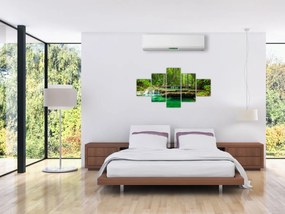 Obraz - Zielony wodospad (125x70 cm)