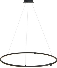 Designerska lampa wisząca czarna 120 cm z LED z 3-stopniową regulacją ściemniania - Anello