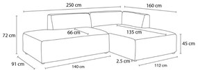 Brązowy narożnik modułowy z materiału bouclé (prawostronny/w kształcie litery L) Megeve – Bobochic Paris