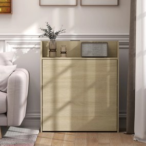 HOMCOM Stół składany z półką, design industrialny, oszczędzający miejsce, do małych pomieszczeń, 78,5 x 91 x 93 cm, dąb