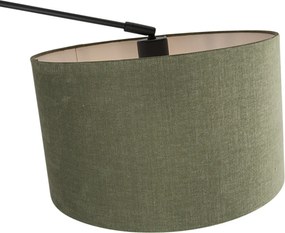 Inteligentna lampa wisząca czarna z abażurem 35 cm zielonym w komplecie z 2 żarówkami WiFi A60 - Blitz