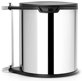 Stalowy kosz na śmieci do zabudowy w kolorze srebra z połyskiem 15 l – Brabantia