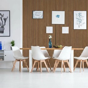 Drewniany panel akustyczny, 2400 x 600 mm, B2BP012, 5 szt, dąb koniakowy