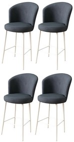 Zestaw krzeseł barowych Fora Anthracite and White,4 szt., 4 szt.