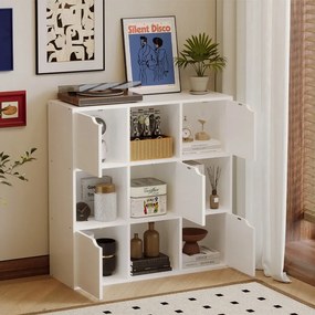 Regał szafka komoda 9półek biała nowoczesna loft
