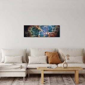 Obraz - Mgławica Krab (z zegarem) (90x30 cm)
