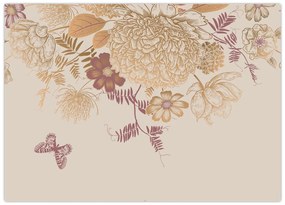 Obraz - Vintage kwiaty i motyle (70x50 cm)