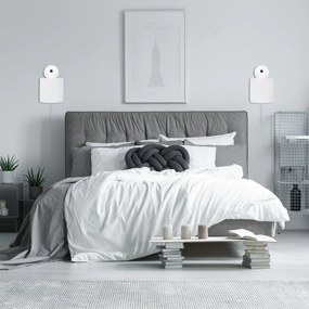 Biały kinkiet LED z włącznikiem z białym abażurem SHWD-C-1010WE-WE jed