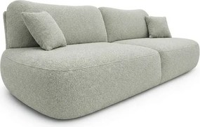 Sofa AVERIO Rozkładana Dwuosobowa Szara Boucle Japandi