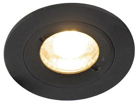 Nowoczesny inteligentny reflektor wpuszczany czarny okrągły z WiFi GU10 IP54 - Xena