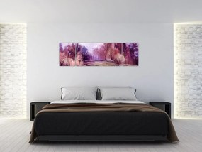 Obraz - Malarstwo pejzażowe jesienne (170x50 cm)