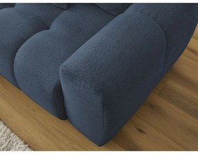Niebieski rozkładany/ze schowkiem narożnik z tkaniny szenilowej (lewostronny/z szezlongiem) Roxelane – Bobochic Paris