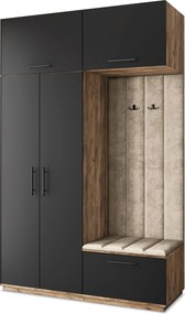 Masseno Garderoba REMA 150/240/60 cm Nowoczesna Szafa do Przedpokoju Dąb lefkas