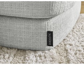 Jasnoszary podnóżek z tkaniny szenilowej Leonore – Bobochic Paris