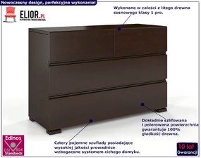 Komoda drewniana z szufladami Verlos 3S - Palisander