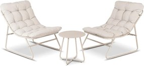 Zestaw Mebli Ogrodowych NIKEA Beżowy 2x Fotel Stolik Tarasowy Nowoczesny