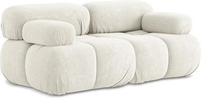 Modułowa sofa 2-osobowa - z tkaniny szenilowej - biały - LOKUA