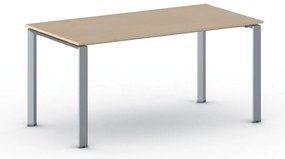 Stół konferencyjny do biura PRIMO INFINITY, 160x80 cm, szaro-srebrna podstawa, buk