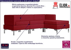 4-częściowy zestaw wypoczynkowy czerwone wino - Marsala 4F