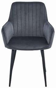 Zestaw do jadalni 1+4, biały stół w dekorze dąb sonoma MADO 120x80cm i szare aksamitne krzesło SOLDEN