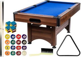 GamesPlanet Stół bilardowy 6 stóp, brązowy / niebieski z wyp