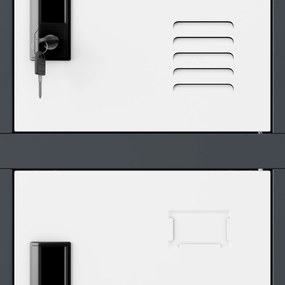 Skrytkowa szafa socjalna KAROL, 900 x 1850 x 400 mm, antracytowo-biała