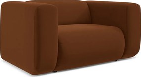 Pomarańczowy/brązowy aksamitny fotel Ekahi – Makamii