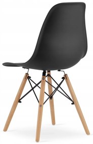 Zestaw stół z krzesłami: stół prostokątny TESSA 120x60 czarny/czarne + 4 krzesła OSAKA czarne/dąb