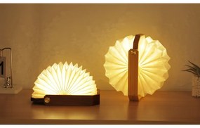 Biała/w ciemnym naturalnym kolorze lampa stołowa LED (wysokość 4 cm) Origami – Gingko