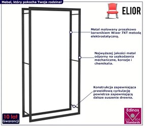 Metalowy stojak na drewno kominkowe - Erwi 6X 110x28x214