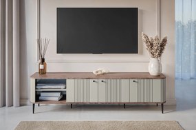 Szafka RTV Vesper 3D 187 cm - kaszmir / orzech / czarne nogi