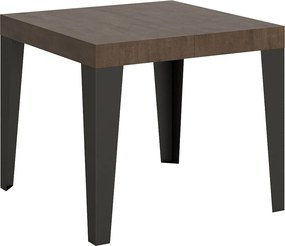 Stół rozkładany 90/246x90 cm Flame orzech nogi antracytowe