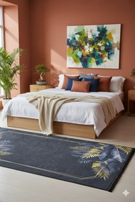 Czarny nowoczesny dywan w piórka L0-H75