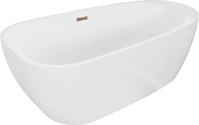Mexen Giada wanna wolnostojąca 170 x 90 cm, biała połysk, przelew różowe złoto - 52741709000-60